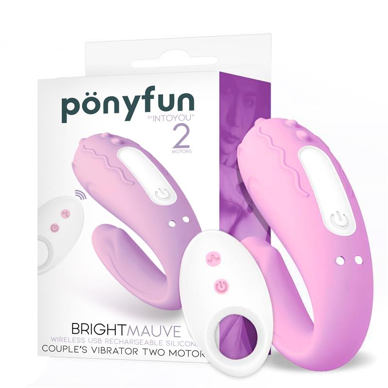 INTOYOU Brightmauve Vibrador para Parejas Doble Motor Control Remoto USB Silicona