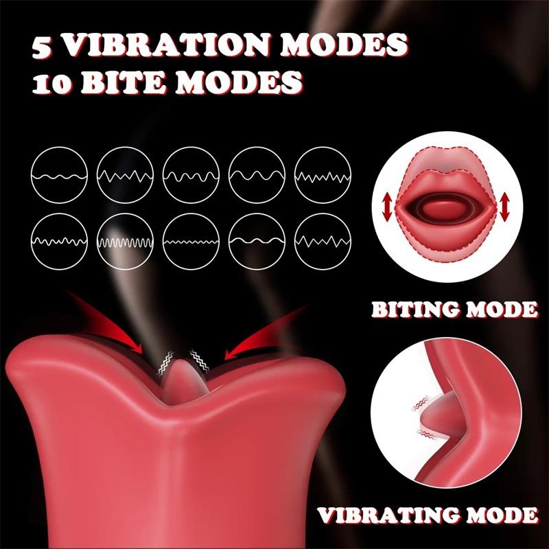 ACTION Ember Masajeador Forma Boca con Lameteo y Vibración USB Silicona