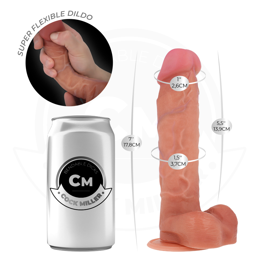 COCK MILLER - DILDO ARTICULABLE HIPERREALISTA DE 17,8 CM