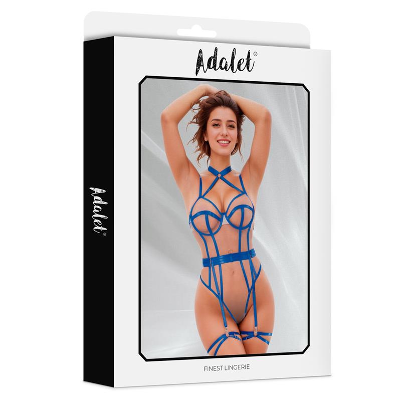 ADALET LINGERIE Killye Teddy de Malla con Tiras con Ligas Azul