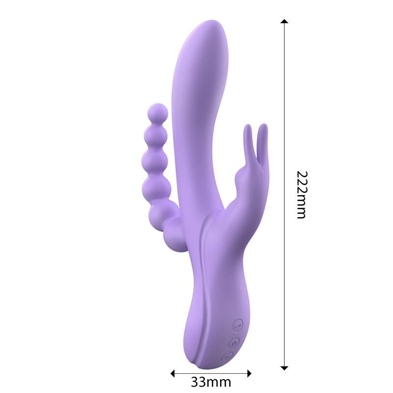 ENGILY ROSS Lindsay Vibrador con Cadena Anal Silicona Líquida Unibody Flexible 2 Motores