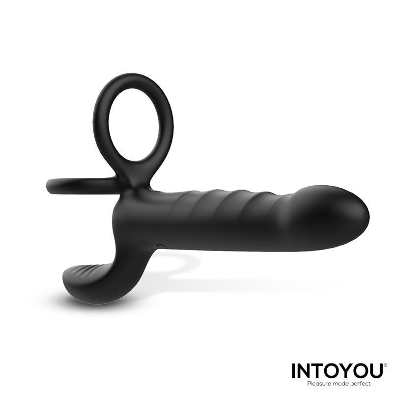 INTOYOU Magnor Dildo con Anillo Doble y Estimulador de Testículos