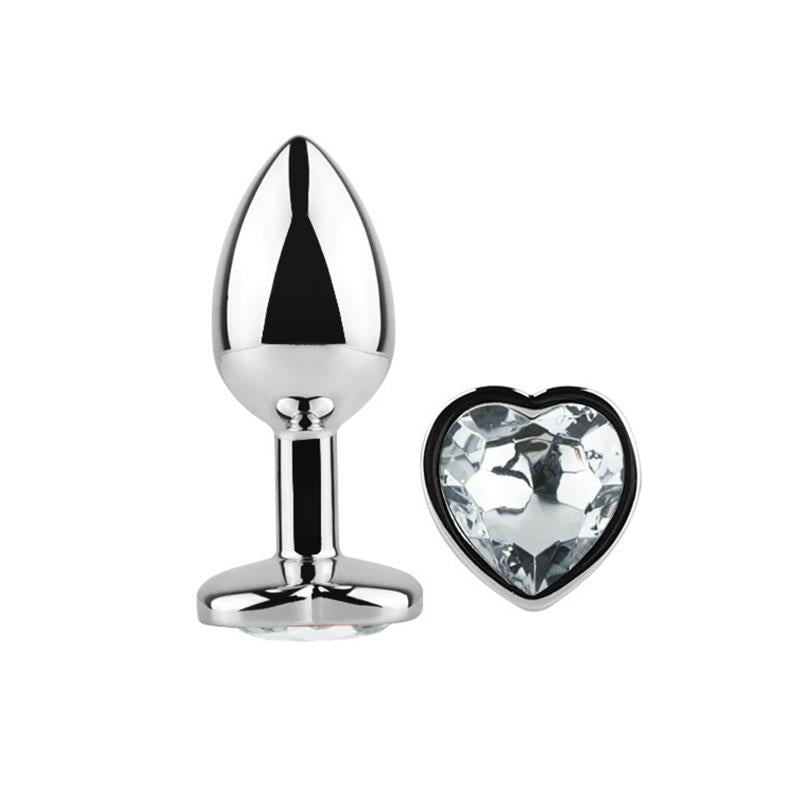 AFTERDARK Plug Anal con Joya de Corazón Blanco Talla M