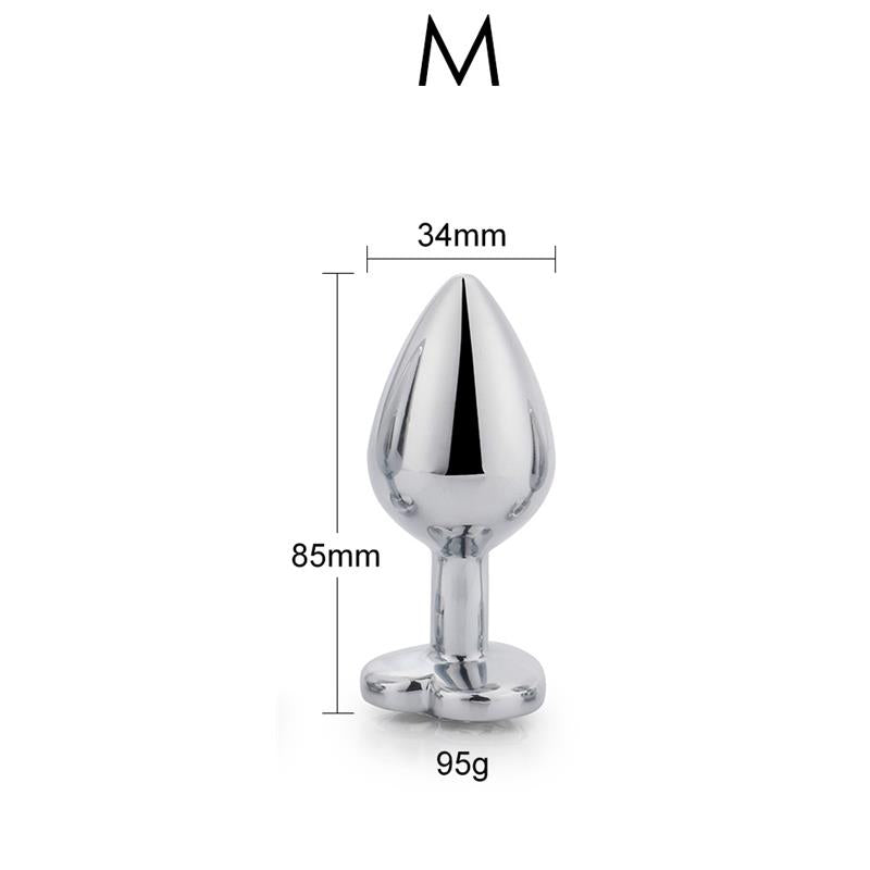 AFTERDARK Plug Anal con Joya de Corazón Blanco Talla M