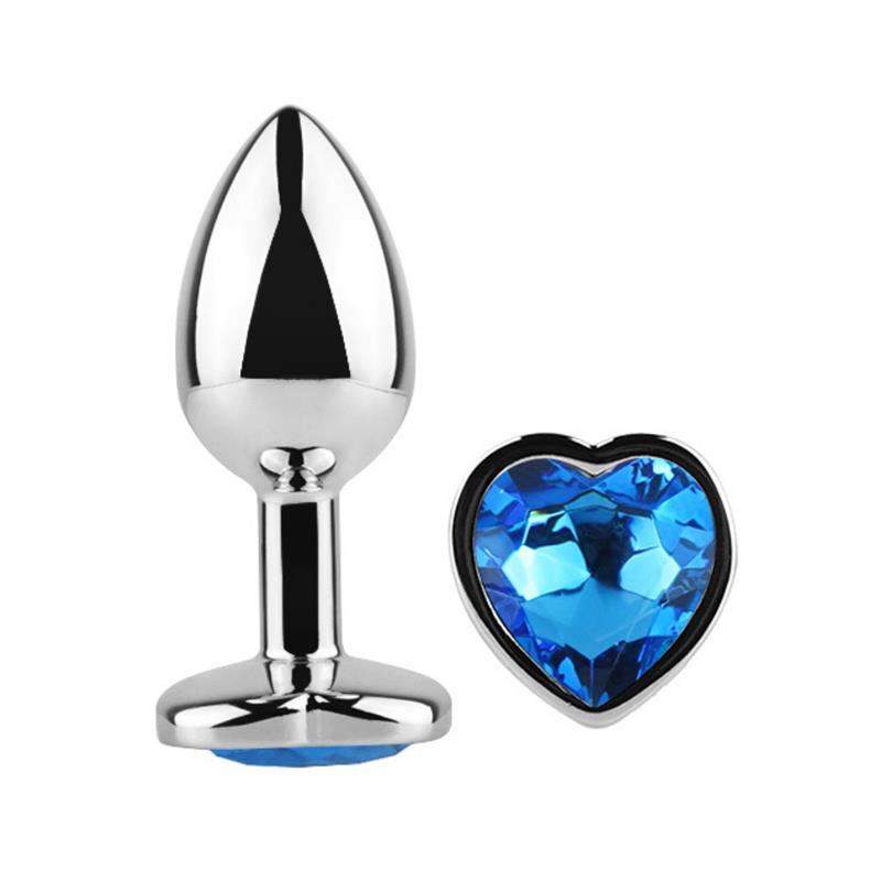 AFTERDARK Plug Anal con Joya de Corazón Blue Sapphire Talla L