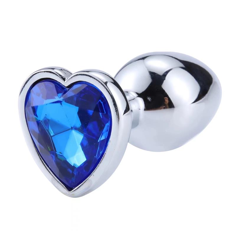 AFTERDARK Plug Anal con Joya de Corazón Blue Sapphire Talla L