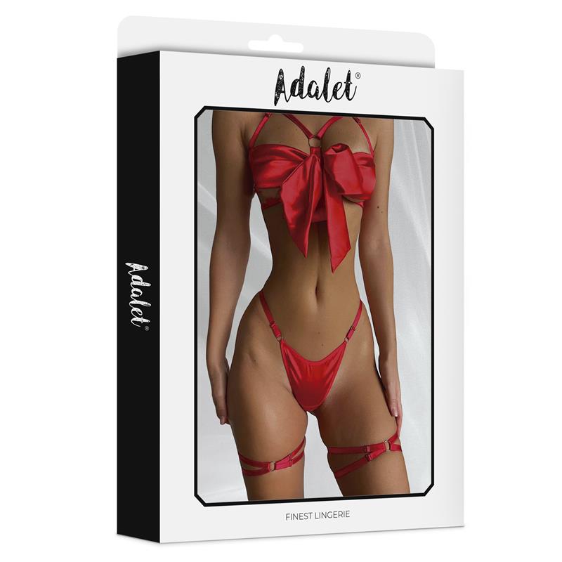 ADALET LINGERIE Riley Set Sujetador con Lazo Tanga y Ligas