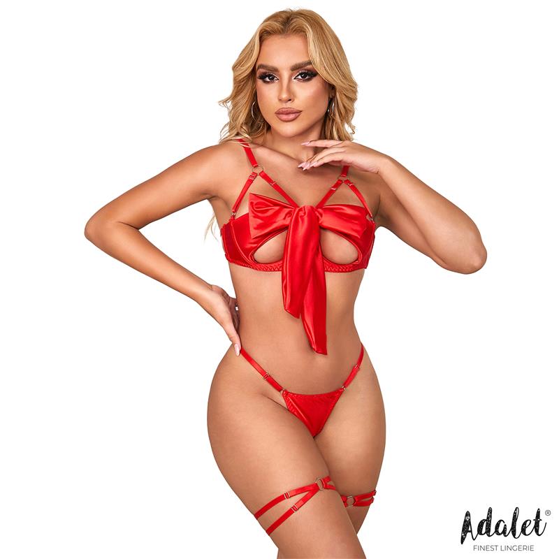 ADALET LINGERIE Riley Set Sujetador con Lazo Tanga y Ligas