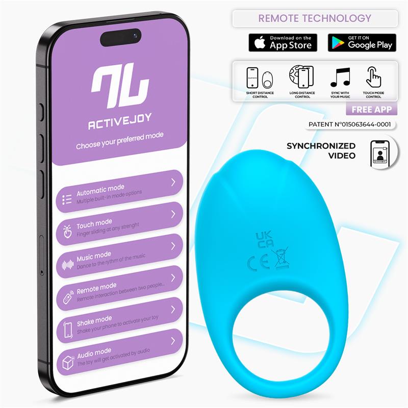 INTOYOU APP SERIES Ringo Anillo Vibrador con APP Unibody Azul