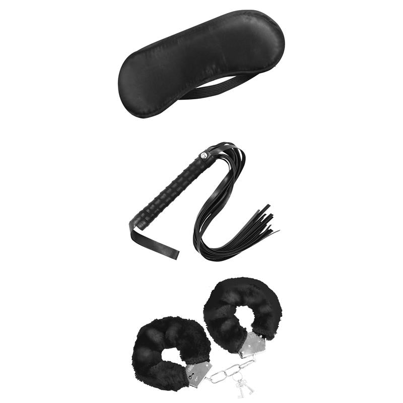 INTOYOU BDSM LINE Set de Bondage para Principiantes Beginners 3 Piezas Negro