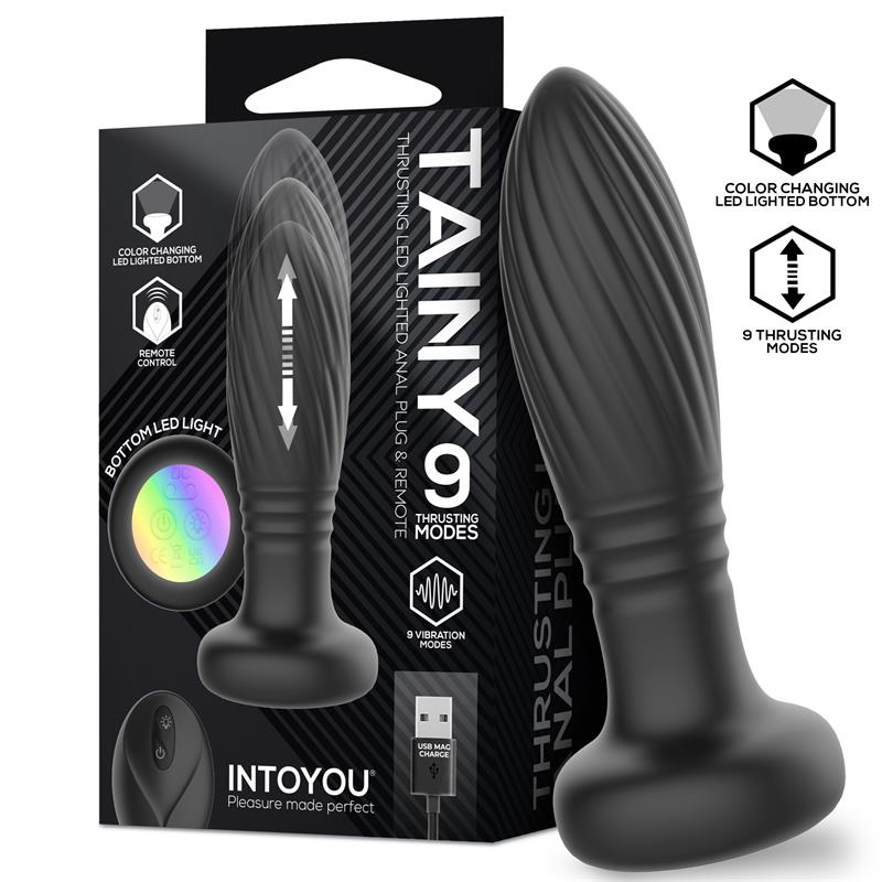 INTOYOU Tainy Plug Anal con Thrusting y Luces Led con Control Remoto