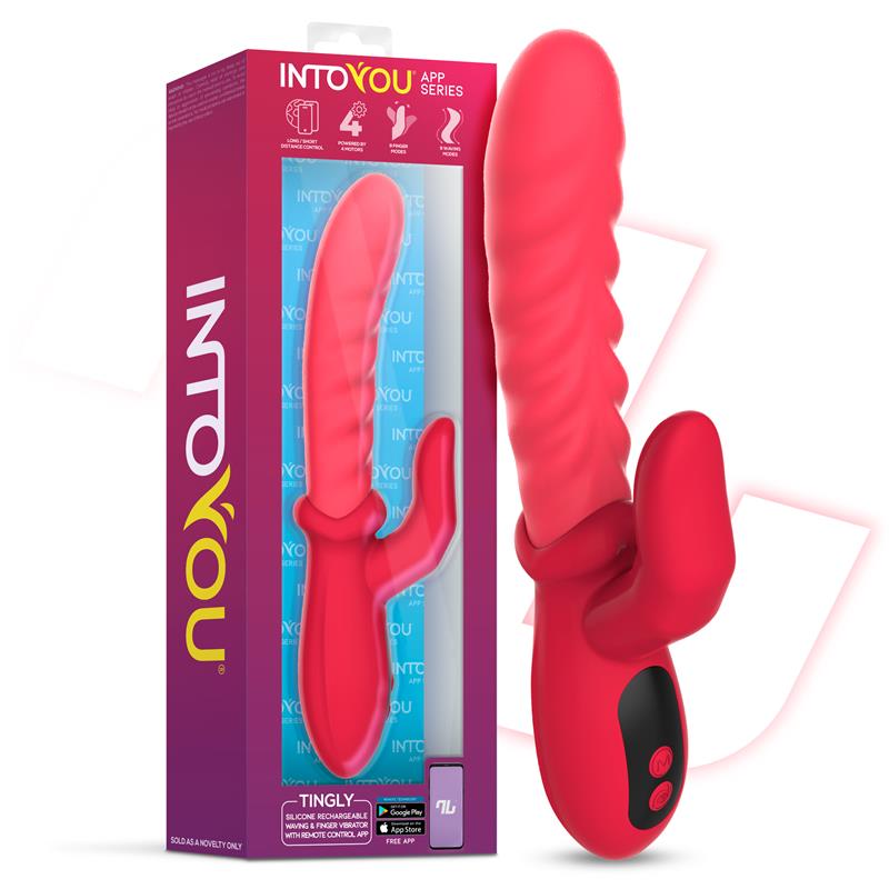 INTOYOU APP SERIES Tingly Vibrador con Finger y Movimiento Waving con APP