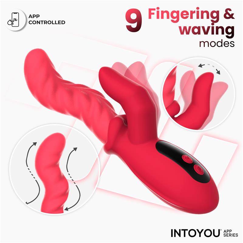 INTOYOU APP SERIES Tingly Vibrador con Finger y Movimiento Waving con APP