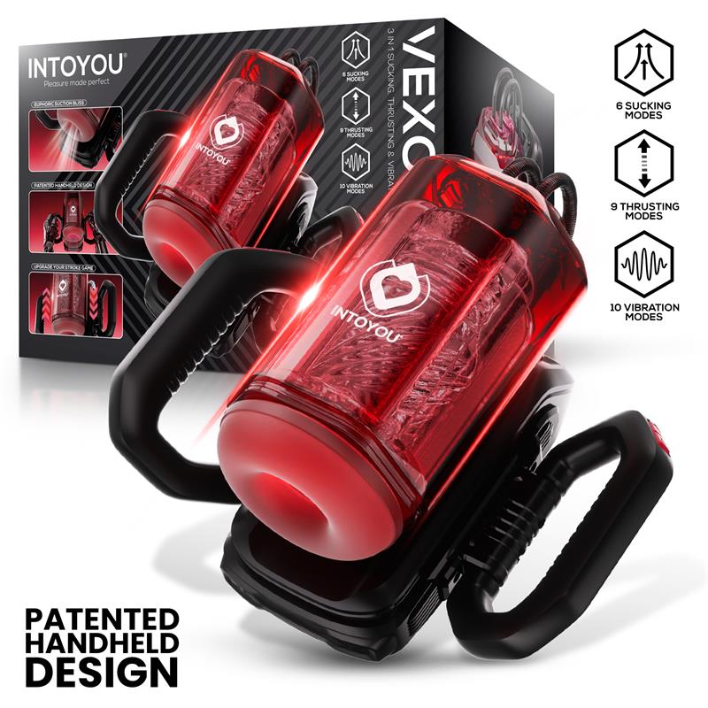 INTOYOU Vexor 3 in 1 Masturbador Masculino Succion Empuje y Vibración USB-C