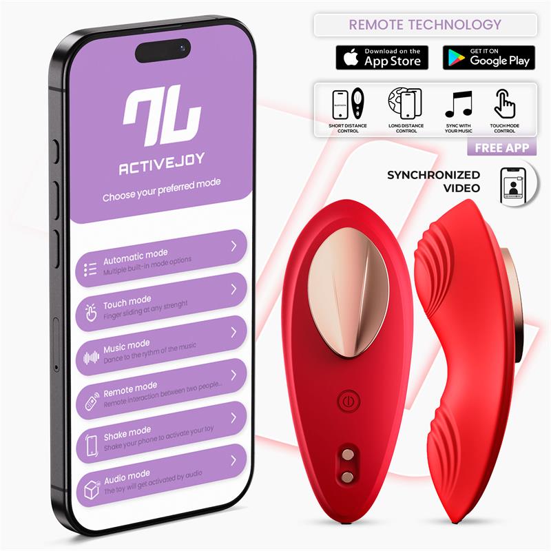 INTOYOU APP SERIES Vibrador de Braguita con APP Silicona Rojo