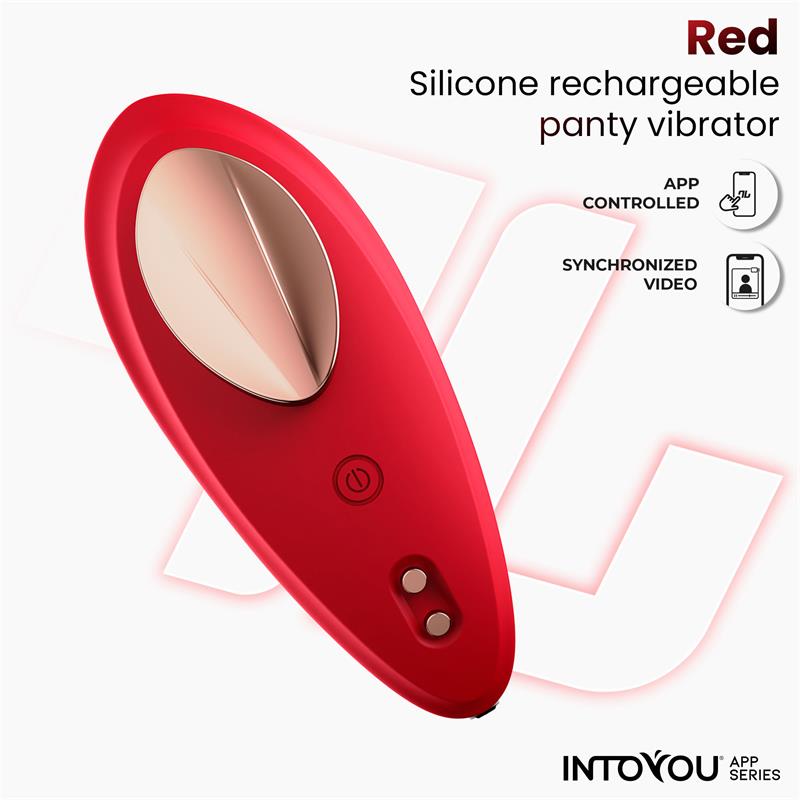 INTOYOU APP SERIES Vibrador de Braguita con APP Silicona Rojo