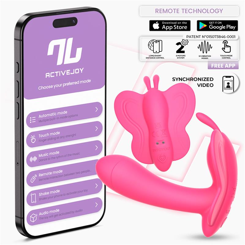 INTOYOU APP SERIES Wingy Estimulador Mariposa con APP Peach Red