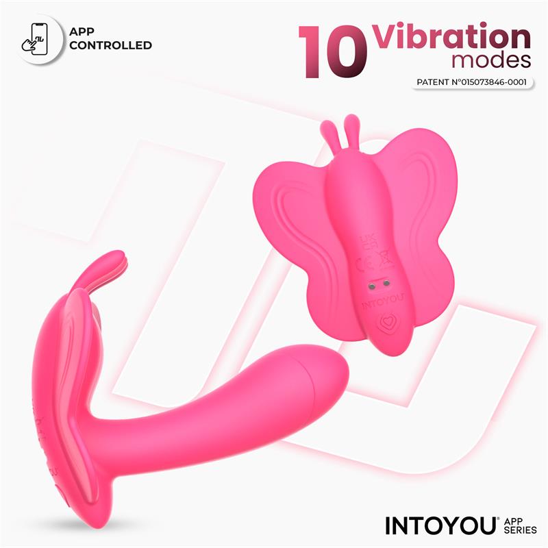 INTOYOU APP SERIES Wingy Estimulador Mariposa con APP Peach Red