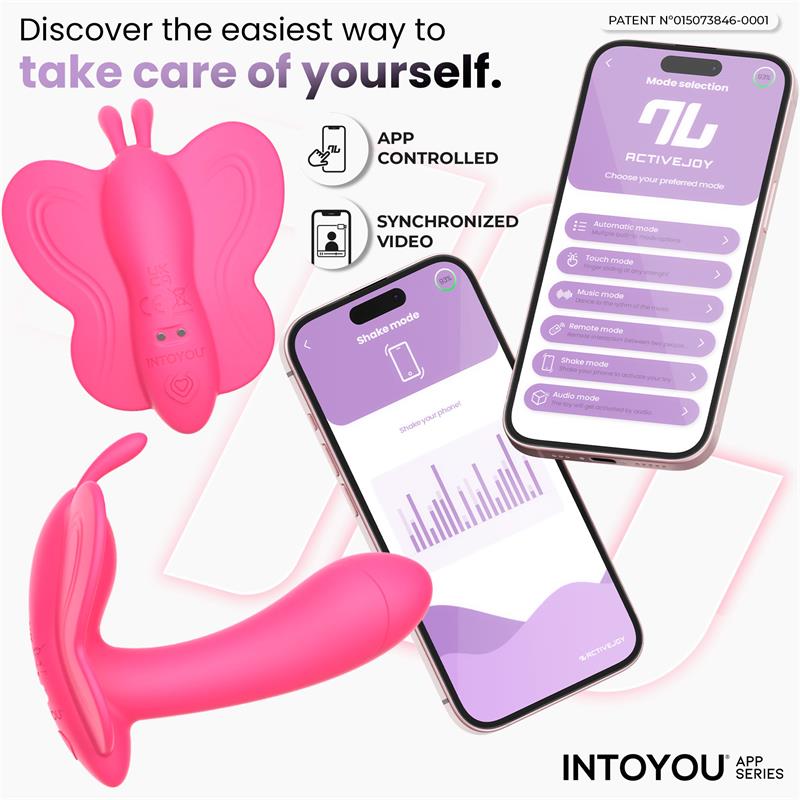 INTOYOU APP SERIES Wingy Estimulador Mariposa con APP Peach Red