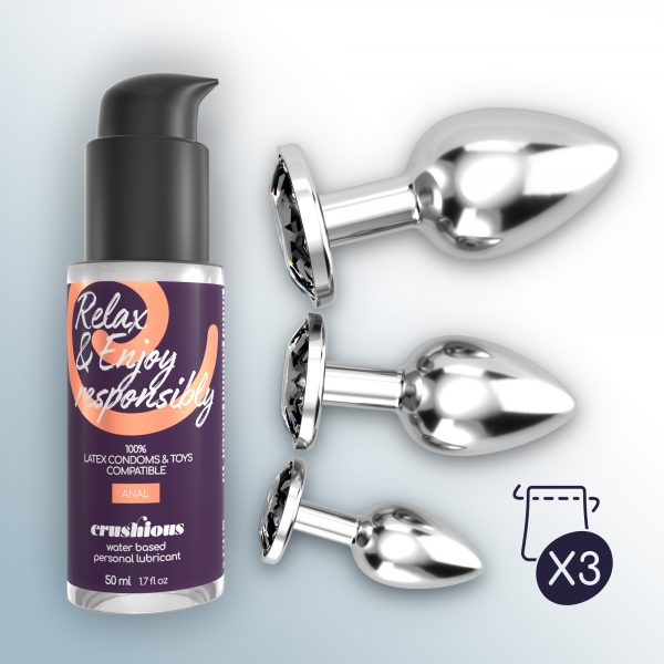 SET DE PLUGS ANALES DE METAL CON PEDRERÍA – BIJOU BY CRUSHIOUS, LUJO Y PLACER PARA PRINCIPIANTES Y EXPERTOS