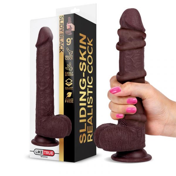 DILDO REALISTA CON DOBLE CAPA Y PIEL RETRÁCTIL – SLIDY, FLEXIBLE, POTENTE Y MÁS REAL QUE NUNCA LAYER RETRÁCTIL Y ORIENTABLE 9"