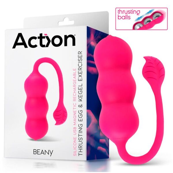 Huevo Vibrador y Entrenador Suelo Pélvico con Empuje ACTION Beany