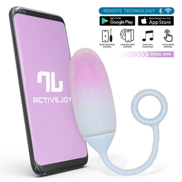 INTOYOU APP SERIES HUEVO CON APP SILICONA DOBLE CAPA ROSA/AZUL