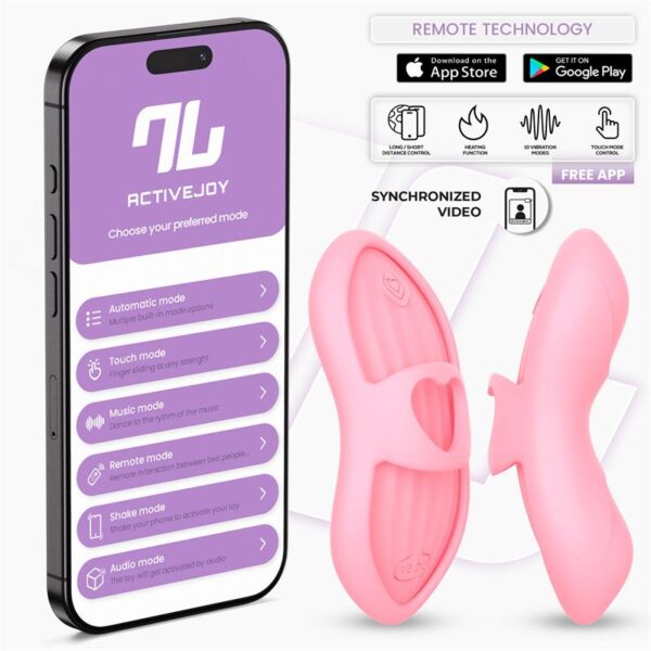INTOYOU APP SERIES Laia Estimulador de Dedo con Calor y Funda con APP Rosa